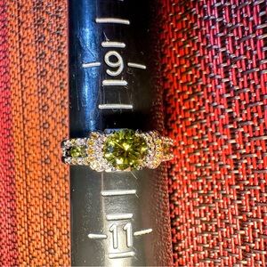 Fragrant Jewels Olive and Silver Sparkle Ring